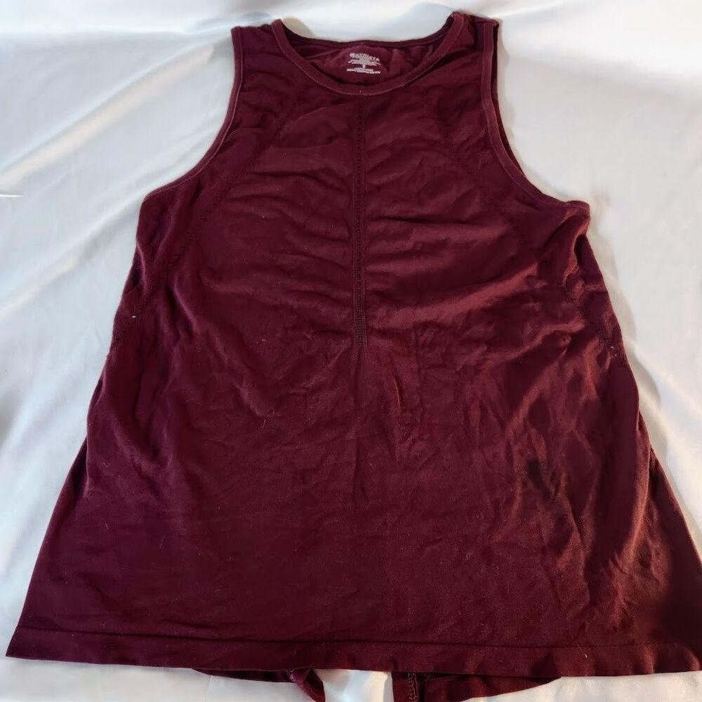 Athleta Womens Small Burgundy Sleeveless Tank Top Casual Stretch Athletic Shirt